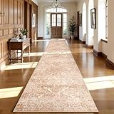 Picture of 3x20 Washable Hallway Runner Rug - Non Slip Kitchen Runner Rugs with Rubber Backing Vintage Low-Pile Carpet Runners for Entryway Dining Room Laundry Room Home Decor (Brick)