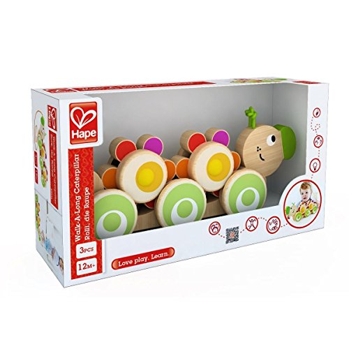 Image of Hape Walk-A-Long Caterpillar Wooden Pull Toy