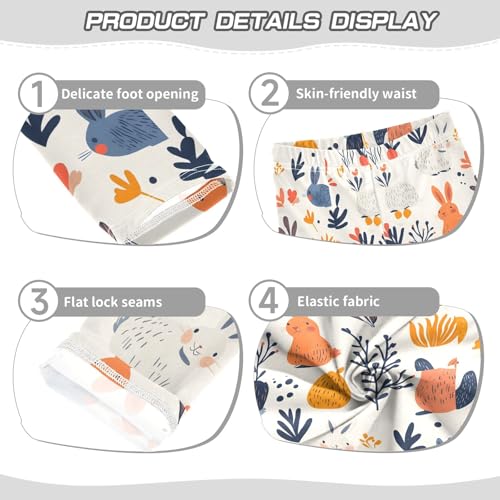 Rabbit Cute Colored Girls Leggings Athletic Pants Tights Stretch Bottom3