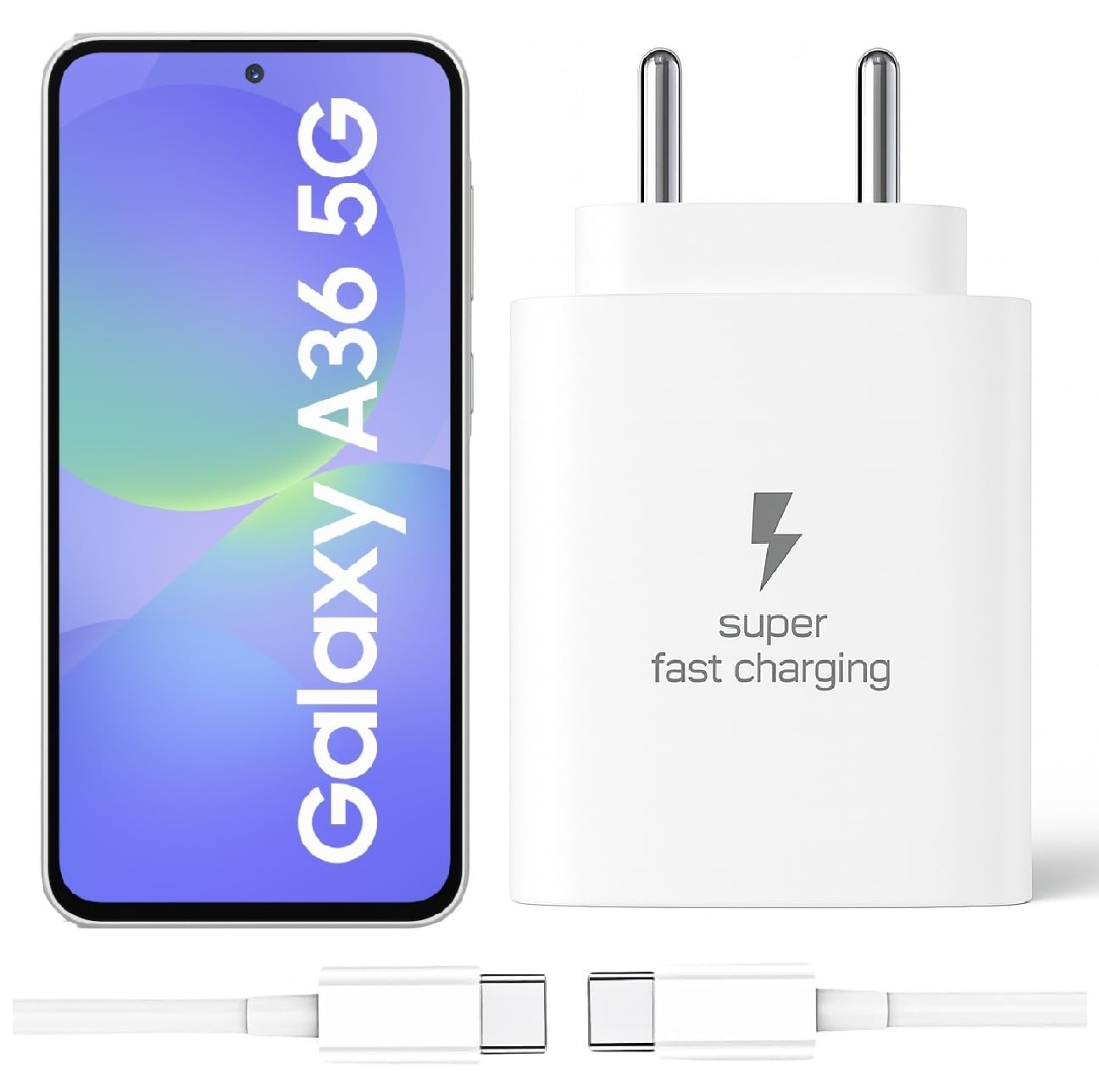 25W Type-C Charger with Cable Compatible with Samsung-Galaxy A54 5g | Super Fast Charger Adapter for S23/S24/S25/S21Fe/A14/M17/M06/M07/M05/F05/F15/F06/M36/A55/ F17/A16/M16/A56/A36/A35/A34/A26, White — Amazon image 21