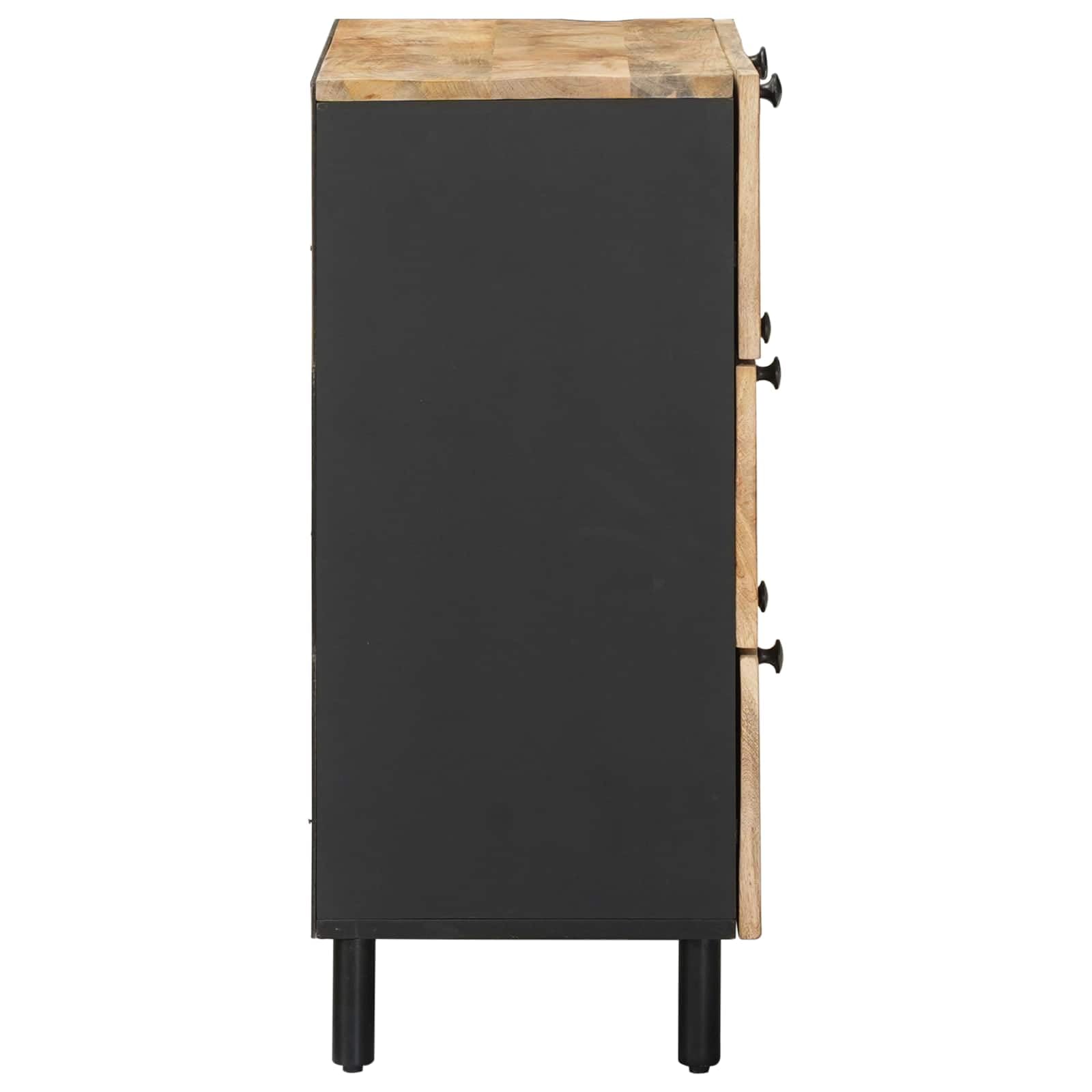 Credenza in legno massiccio di mango naturale, 60 x 33 x 75 cm