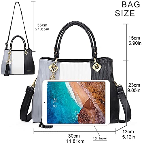 Image of Pomelo Best Purses and Handbags for Women with Multiple Pockets, Leather Top Handle Satchel Fashion Tote Shoulder Bags Ladies