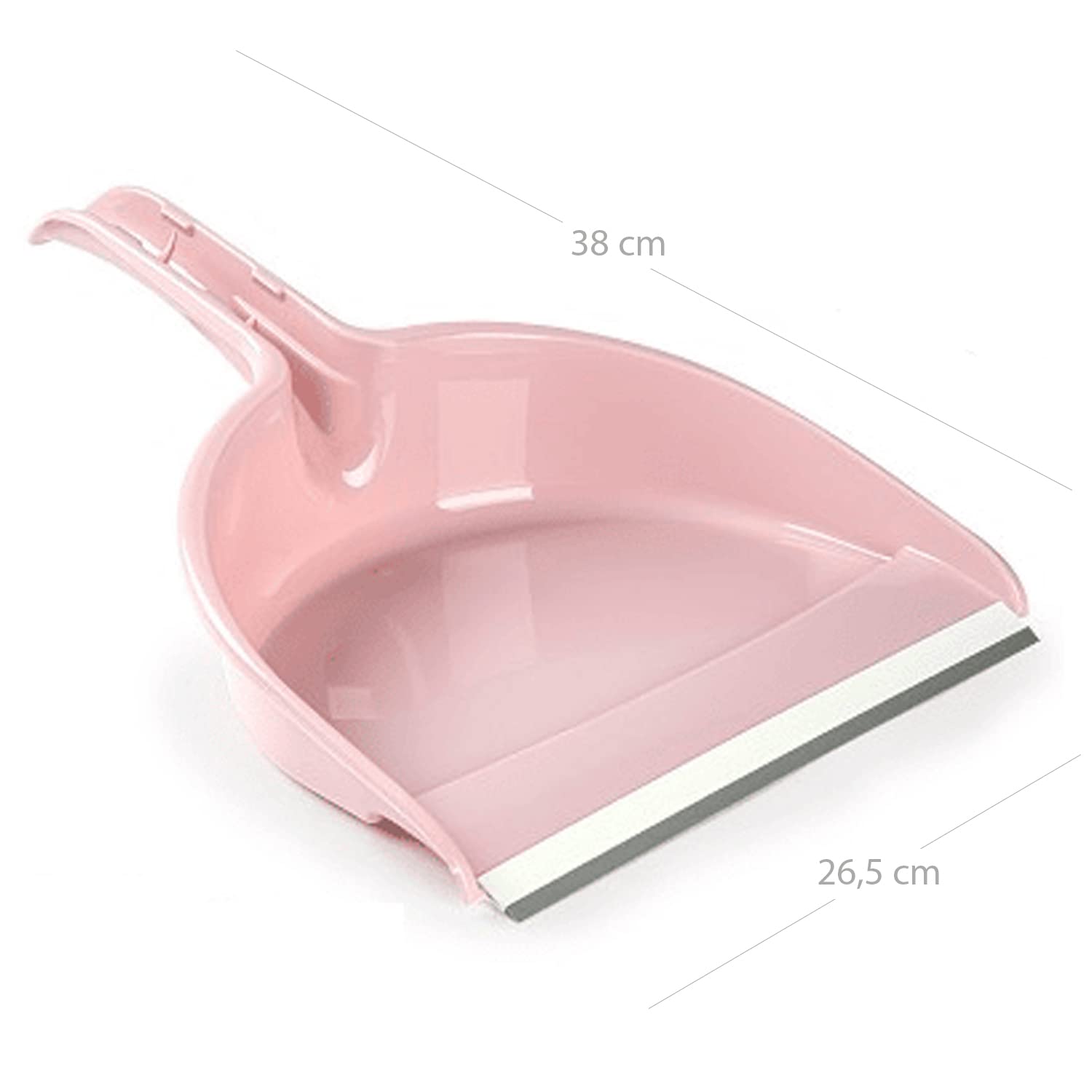 CABLEPELADO Recogedor de Mano Plástico con Goma y Mango 26 cm Rosa