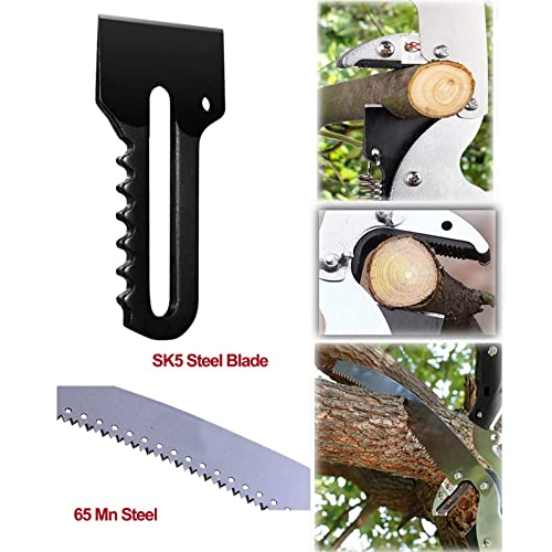 DONGSHUAI 5.4M/7.2M Professional Telescopic Tree Pruners with SK5 Cutting Blade Pole Saw Lopper Long Reach Pole Pruning Saw, 2 in 1 Extendable Gardening Tool,5.4m - Image 5