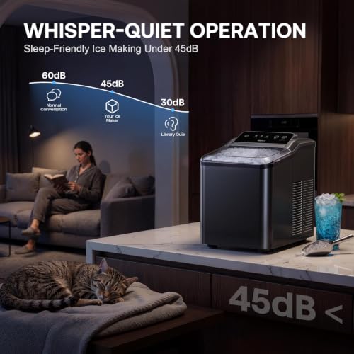 Image of Nugget Ice Maker Countertop, 35lbs /24H Sonic Pebble Ice Machine