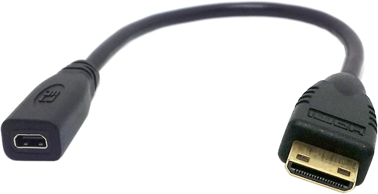 Type D Micro HDMI v1.4 Socket Female to Type C Mini HDMI Male Convertor Adapter Cable 10cm