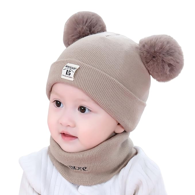 TopiBaazDoraemon Winter Cap for Kids, Unisex Baby Knitted Winter Skull Caps, with Doraemon Fan, Winter Protection for Age - 6 Months to 4 Years