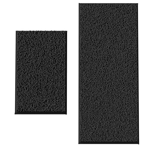 2-Piece Chenille Bathroom Rugs Set – Thick & Non-Slip