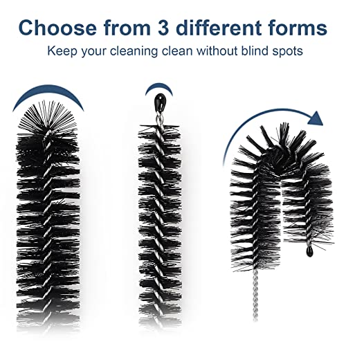 Image of Ixiaoyoo 12 Pcs Straw Cleaner Brushes Set, 8.2 Inch Nylon Cleaning Brush | Black Tube Cleaner Brushes for Tumbler, Sippy Cup, Water Bottles, Hummingbird Feeders, Pipes, Sink Drain & Pet Waterers