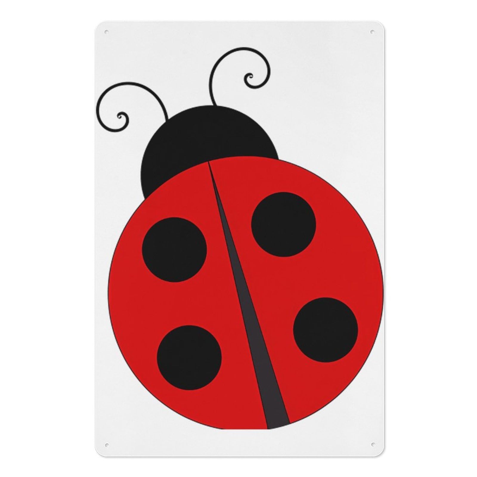 Ladybug Vertical Iron Tin Wall Sign 7.9x11.8 Inch Thickened Metal Plaque with Hanging Holes, Tough Iron Art Plate Ornament for Living Space Workplace Indoor Wall Decor Gift