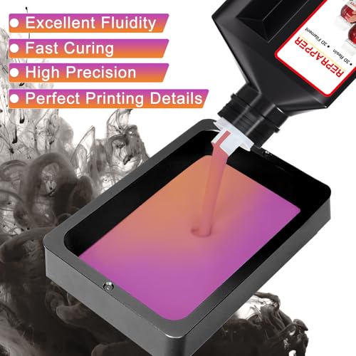 Image of RepRapper Dual Color Water Washable 3D Printer Resin, 405nm Fast UV-Curing Color Change 1kg 3D Printing Photopolymer Sensitive Resin for LCD Printer, Purpleish Orange 1000g