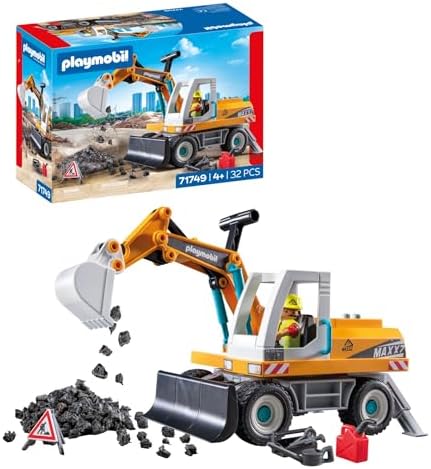 PLAYMOBIL | City Action | Großer Bagger | Baustellen Spielzeug Kind | Bagger Spielset | Spielzeug für Kinder ab 4 Jahren | 71749