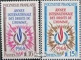 1968 Droits de l'homme. Prophila Collection Polynésie française 87-88 (version complète). MNH 1968 Droits de l\'homme (timbres pour collectionneurs)