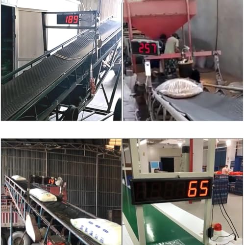 Contatore Digitale a sensore con rilevamento, Display da 3 Pollici, Fino a 999999 conteggi, Raggio di rilevamento 30/70 cm per Nastri trasportatori,