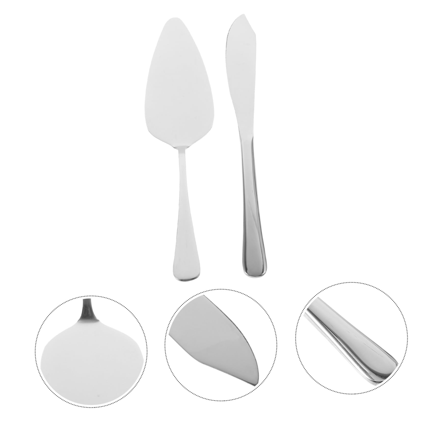 Mikinona 1 Set Wedding Cake Shovel Cake Pie Slicer Silver Stainless Steel Decor