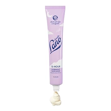 Lanolin 12-Hour Overnight Hand Mask - Lanolin Hand Cream with Ceramides, Hyaluronic Acid & Vitamin C - Overnight Moisturizing Barrier Repair Treatment for Dry Cracked Skin (1.69 oz)