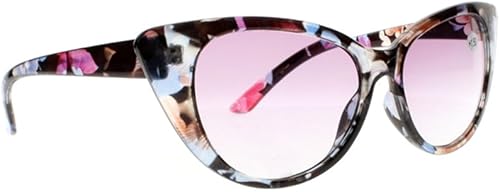 Miniatura 6 de Newsight Mujeres Big Cat Eye Tortoise Flowers Anti Reflectante Tinted Lens Gafas de Lectura Gafas de Sol +1.0+4.0
