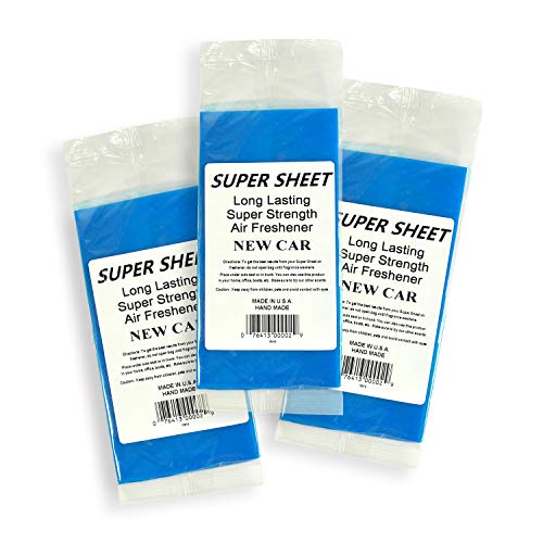Image of Super Sheet Small (7.5 inchx3.75 inch) Under Seat Car Air Freshener, 3-PACK (New Car)