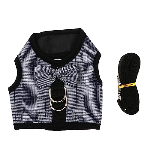 Totority 1Set Gentleman Style Rabbit Vest Harness and Leash Kit Animal Decorative Supply for Outdoor Activities Lightweight and Breathable Suitable for Pet Rabbits Comfortable