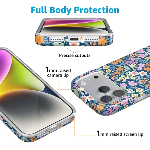 Casely iPhone 17 Pro Case | Full Bloom | Navy Floral | Compatible with MagSafe | Classic Ultra Slim Design by Casely - Used condition - Image 5