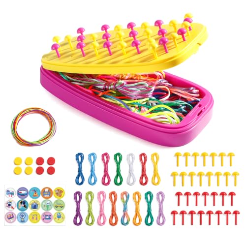 Yionkin Arts and Crafts for Kids Age 8-12 Friendship Bracelet Making Kit for Girls - Best Birthday Gifts Ideas for Girl 7 9 10 11 Year Old - Popular Bracelets String Maker Toys Set (Yellow)