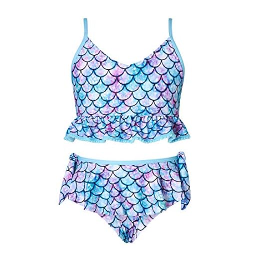 Harry Bear Mädchen Einhorn Zweiteiliger Badeanzug Violett 122 4 AIDEAONE Mädchen zweiteiligen Badeanzug Kinder Regenbogen Einhorn Bademode mit Blumendruck Anti-Fading Schwimmkostüm Mädchen 11-12 Außenpool Meer Strand