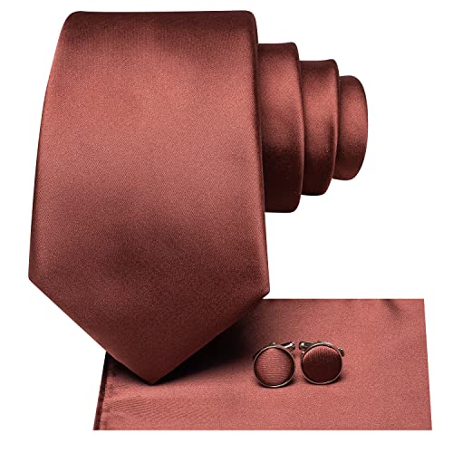 Image of Dubulle Mens Tie Set Solid Paisley Silk Striped Necktie for Men with Cufflinks Tie and Pocket Square