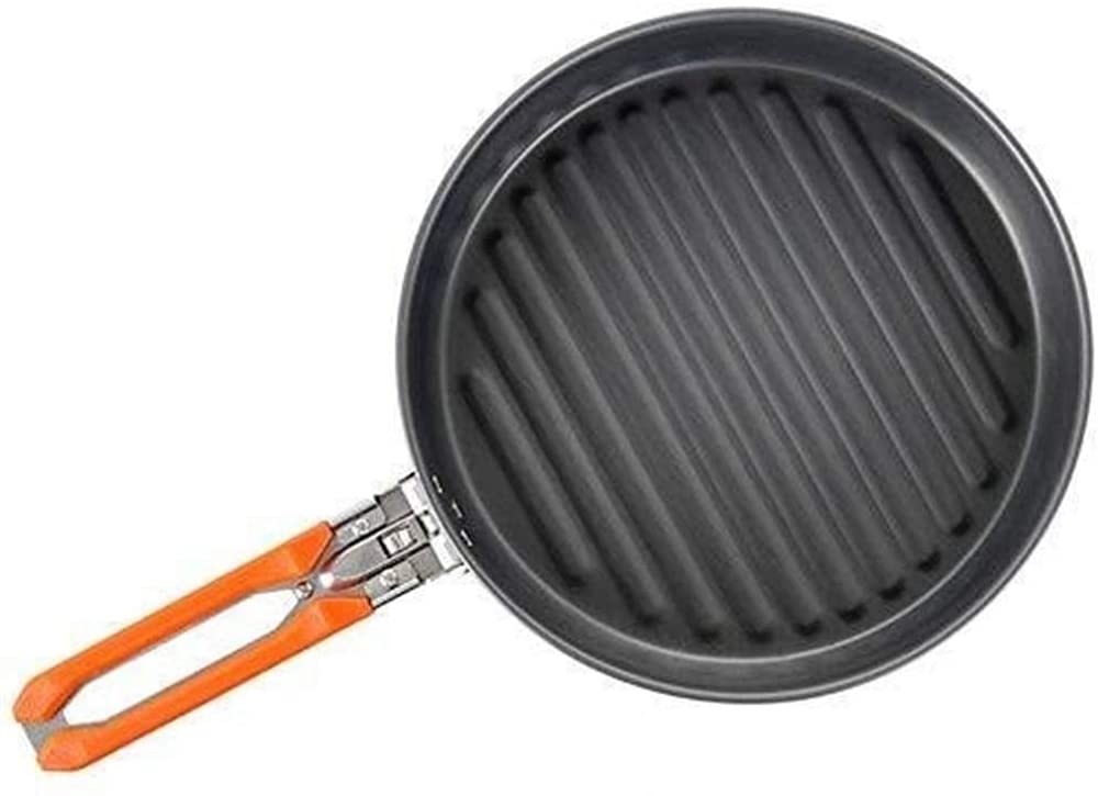 Kemping zastawa stołowa na zewnątrz kemping turystyka piesza piknik przenośny twardy stop aluminium 0,9 l patelnia składany uchwyt na zewnątrz na piknik zastawa stołowa