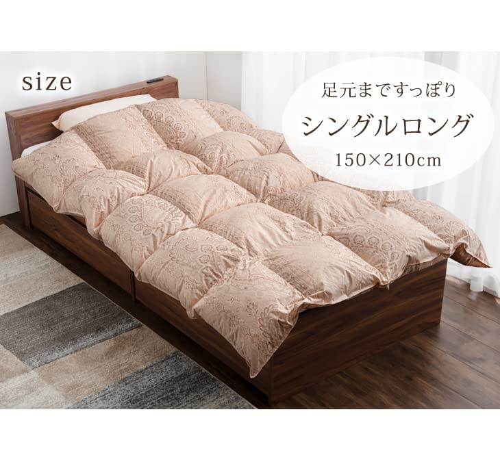 日本製 タンスのゲン 羽毛布団 シングル ゴールドラベル② シングル] 大増量1.3kg 羽毛布団 ホワイトグースダウン93％ CIL