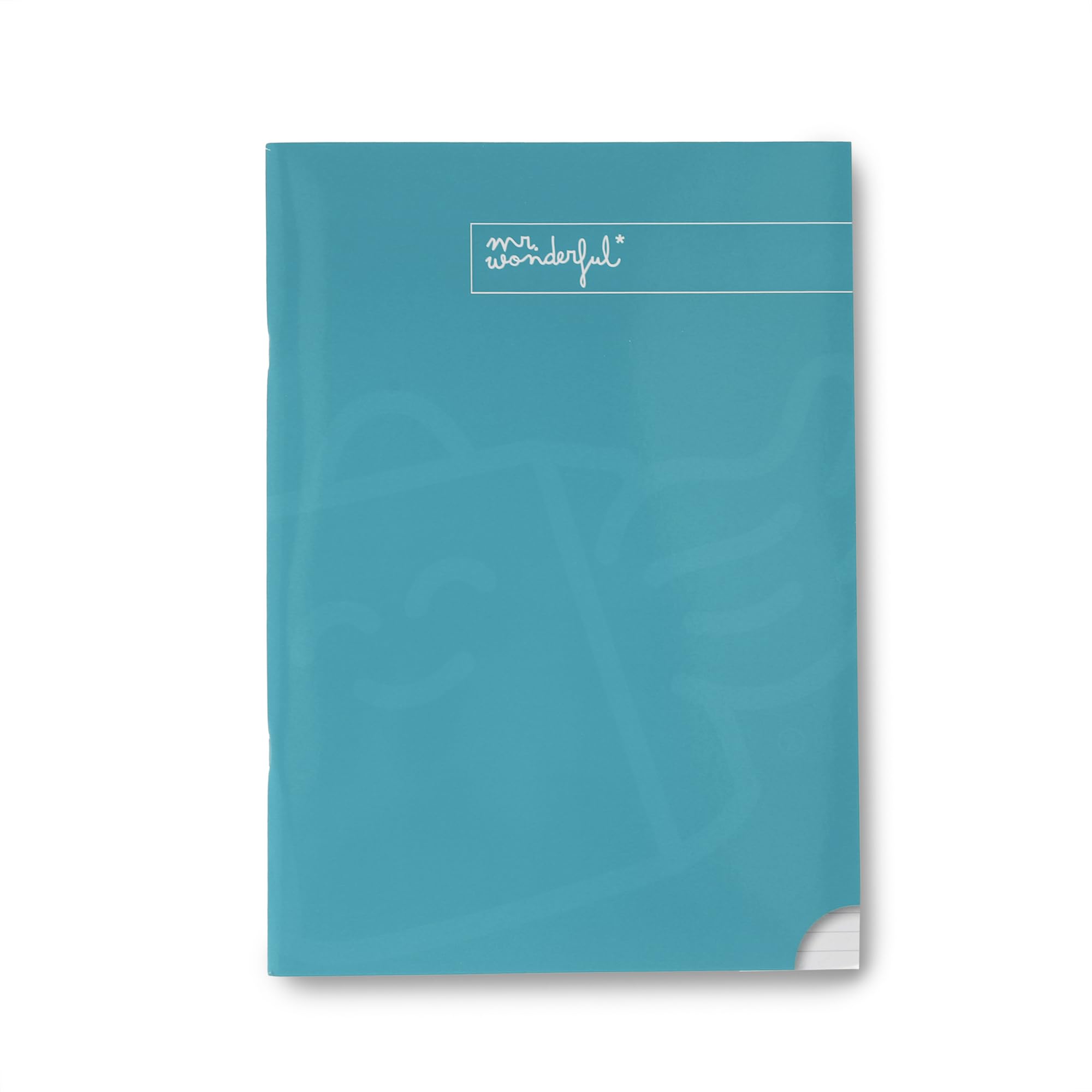 Mr. Wonderful - Notebook A5 Turquoise - Ruled Sheets - 48 pages - Stapled framing