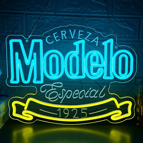 Model Beer Neon Sign for Wall Decor Beer Neon Light for Man Cave Dimmable Bar LED Light Up Sign for Home Bar Pub Bistro Store Party Restaurant Bedroom Birthday Gifts Size16.5 * 12.7In(TWP015)