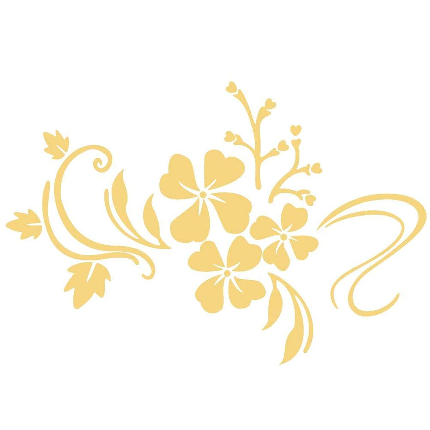 TOPINCN Mirror Wall Stickers Self Adhesive DIY Removable Mirror Plastic Flower Vine Art Wall Sticker Decoration Home Parlour Room Decal(Golden)