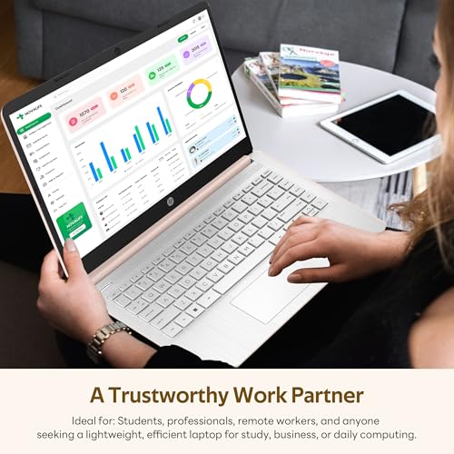 Image of HP Stream 14 inch Laptop with AI Copilot, Flagship for Students & Business, 13th Gen Intel 4-Core, 4GB RAM, 1.12TB Storage (128GB UFS + 1TB Docking Station), Office 365 1-Year, Win 11 S, Rose Gold