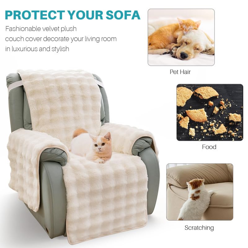 Recliner Chair Cover Armchair Non-Slip Lazy Boy Recliner Chair Slipcover Washable Furniture Protector with Elastic Straps for Living Room Pets and Kids