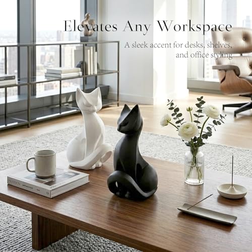 Estatua de Gato Negro de Resina para Decoración Moderna miniatura 5