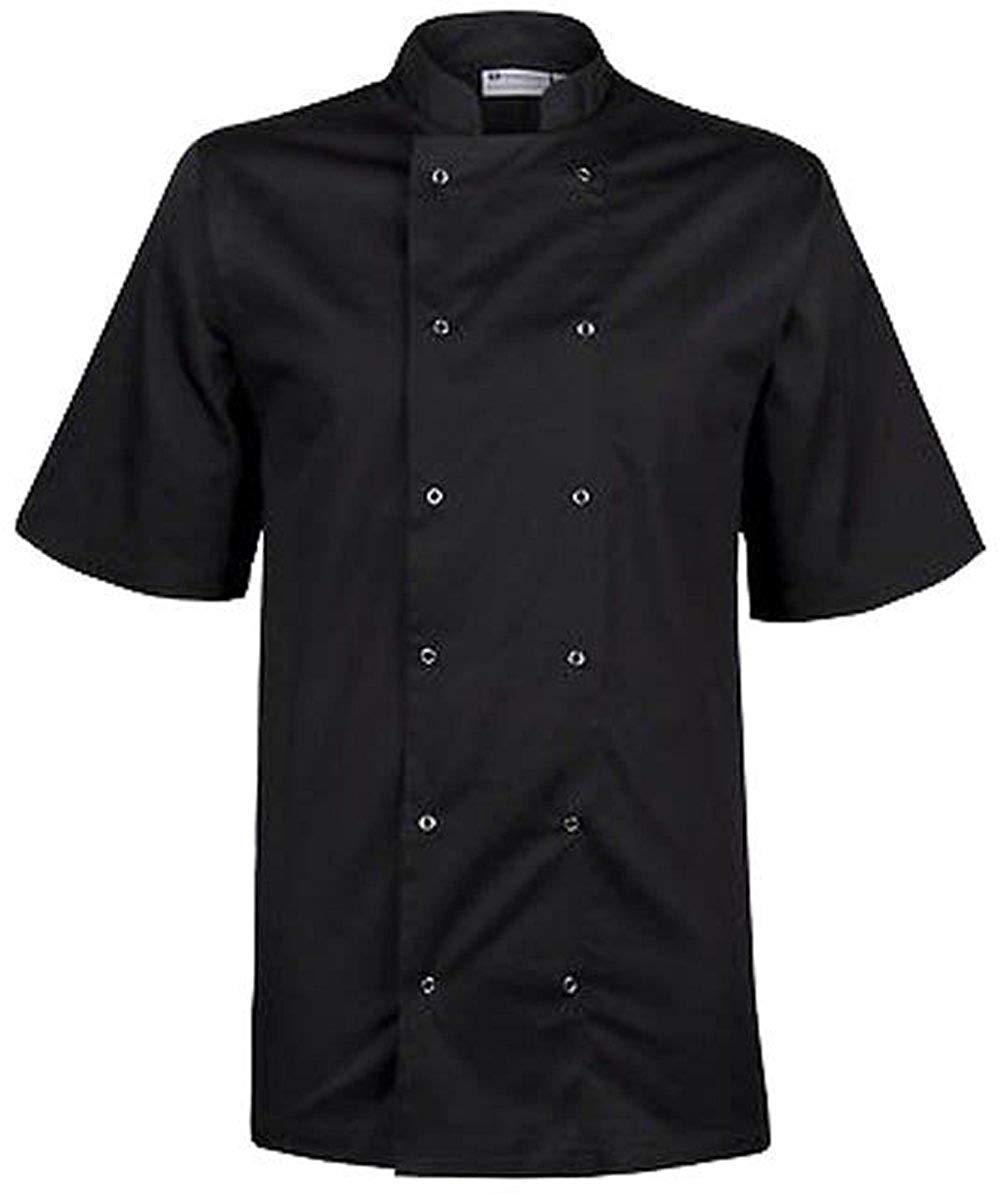 Black Pepper Poly Cotton Chef Coat/Half and Full Sleeves Chef Jackets for Waiters, Cooks, Restaurant Staff, Black, XL