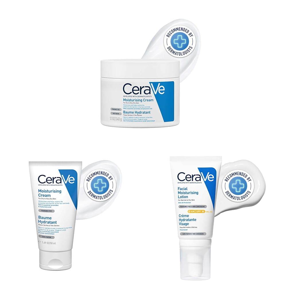 CeraVe Moisturizing Cream 340gm, 50ml, AM Facial Lotion SPF30-picture-52