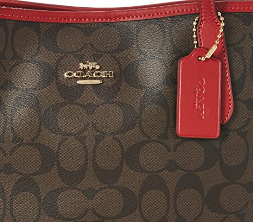 Coach Women's City Tote In Signature Canvas (Im/Brown 1941 Red) #TOP3