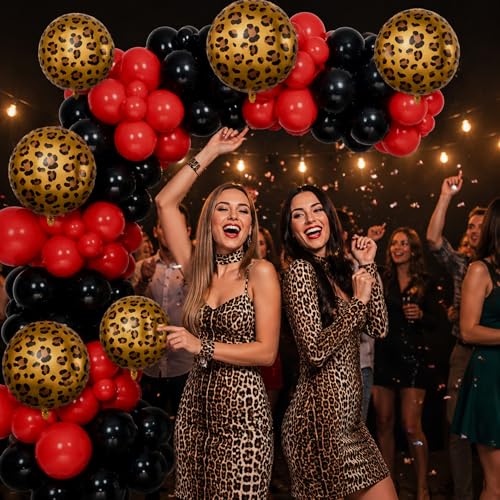 Image of BBTO 6Pcs 18 Inch Cheetah Leopard Balloons Foil Balloons,New Golden Brown | Cheetah Balloons Spots Leopard Jungle Animal Decorations for Wildlife Cheetah Zoo Theme Birthday Party Supplie