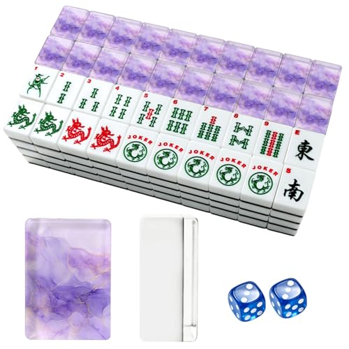 Set de fichas Mahjong americano acrílico tamaño grande 166 piezas