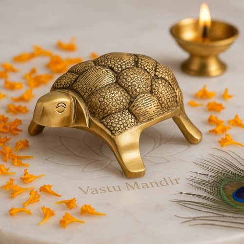 Image of Small Tortoise /Turtle 100% Pure Brass Statue Idol Decorative Showpiece for Home, Office and Gifting