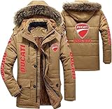 RUNDUM WETTERSCHUTZ: Mit Kapuze und Fellfutter, Stehkragen und elastischem Bund, Druckknopfmanschetten. hält Wind, Schnee und Regen fern. Fleecefutter für besseren Windschutz, hält Sie an kalten Tagen warm.
