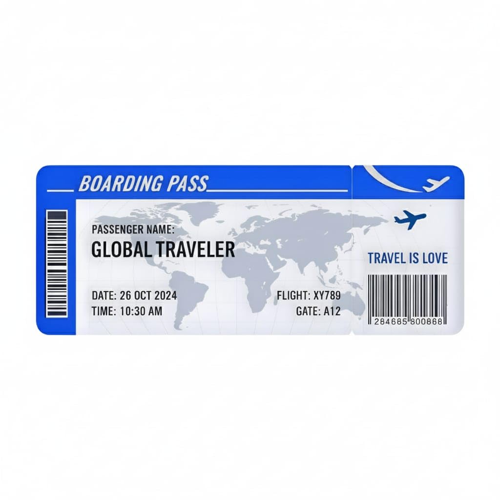 Travelers Boarding Pass Printed Theme Souvenir Aycralic/Vinyl Magnet Refrigerator Decor Fridge Magnet-picture-10