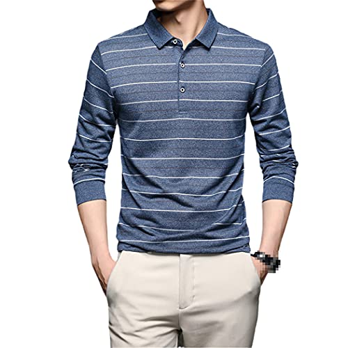 Polo manches longues homme bleu lac pour un look chic de week-end