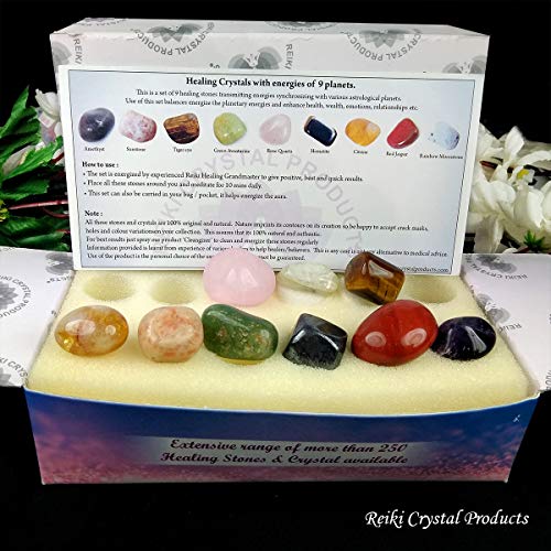 Image of Reiki Crystal Products Certified Natural Crystal Tumble Stone Kit | Multiple Crystal Stone Sets for Meditation, Reiki, Chakra & Spiritual Practices
