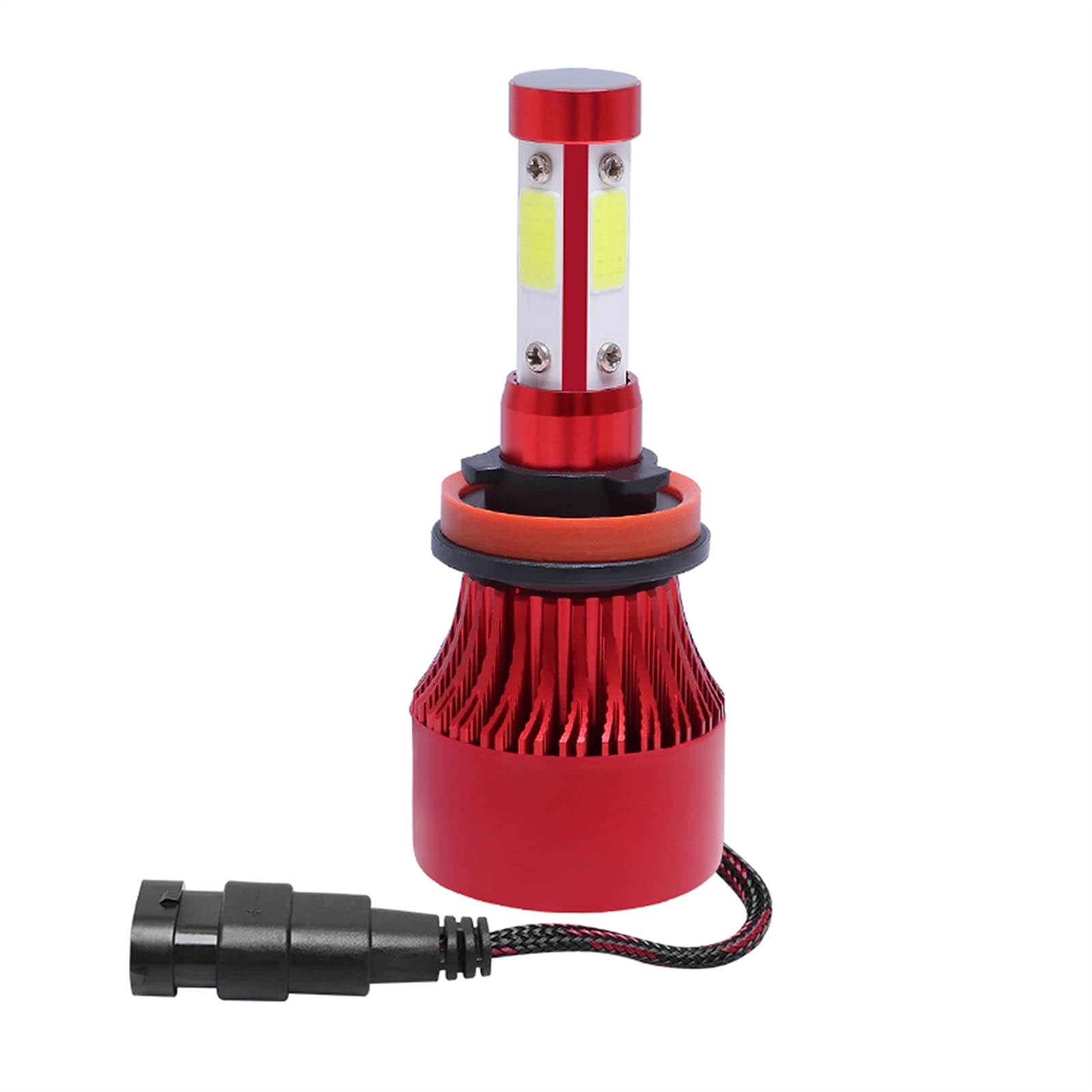 Żarówka ledowa 2 sztuk świateł samochodu H4 LED H7 12000LM H11 LED LED Lampa samochodowa Żarówki H1 H8 H9 9005 9006 HB4 Turbo 12 V 6000K LED Motocykl Light (Color : Red Color, Size : H7)