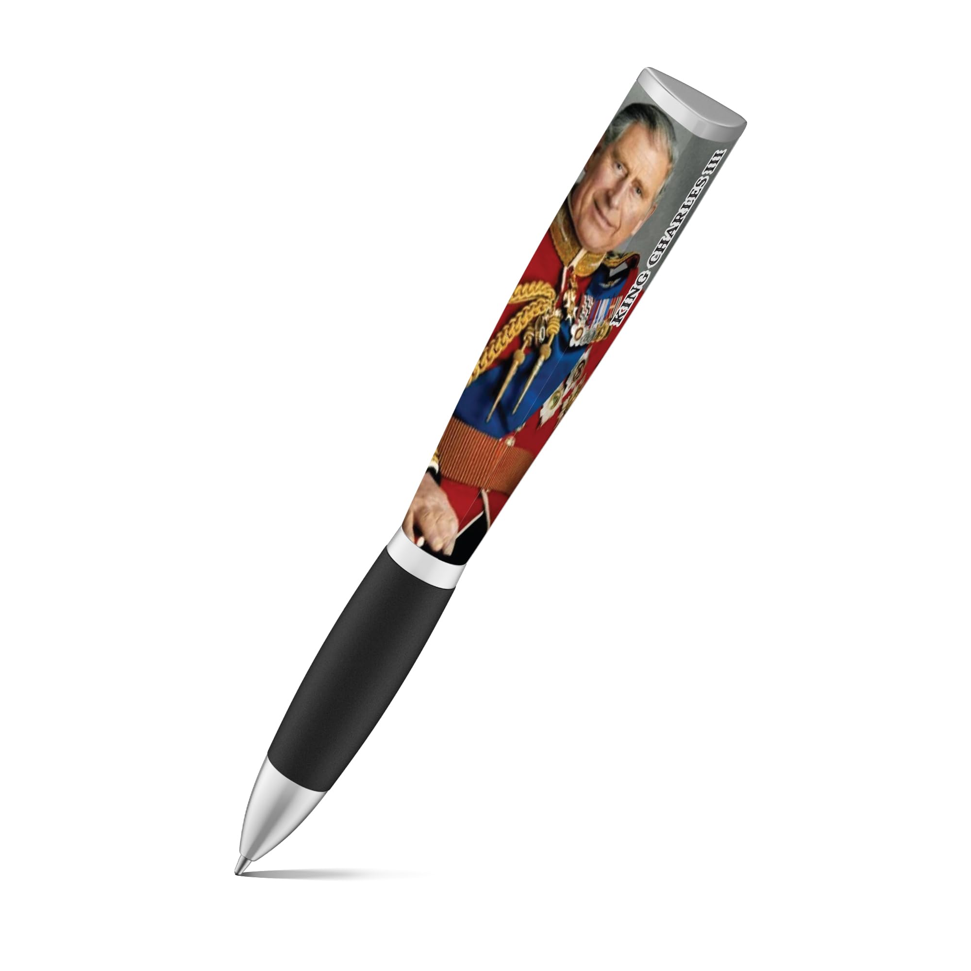 King Charles III Ballpoint Pen (1 Pen,3-Sided) London Souvenirs, King Charles Coronation Memorabilia Unique Pen - Charles III Coronation Souvenirs Fancy Pen, British Coronation Items Cool Pen Gift