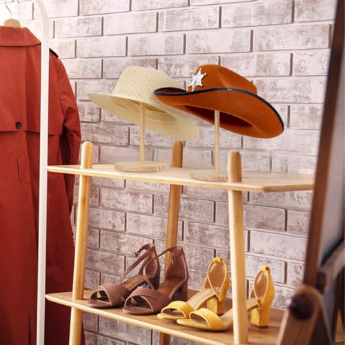 PH PandaHall 2 Sets Hutständer Holzständer Hutständer Huthalter Für Verkäufer Zuhause Hut Helm Perücken Display Organizer