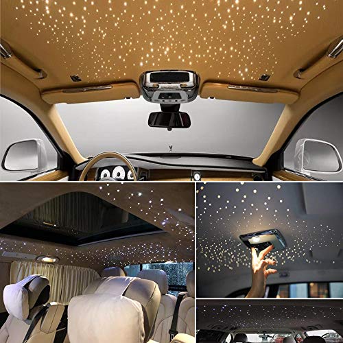 Akepo 16W Rgbw Fiber Optic Star Ceiling Lights Kit Bluetooth App Control+Music Mode Car Home Use Fibre Optical Light Kit, Fiber Cable 300Pcs 0.75Mm 6.5Ft/2M With 28Key Remote #TOP6
