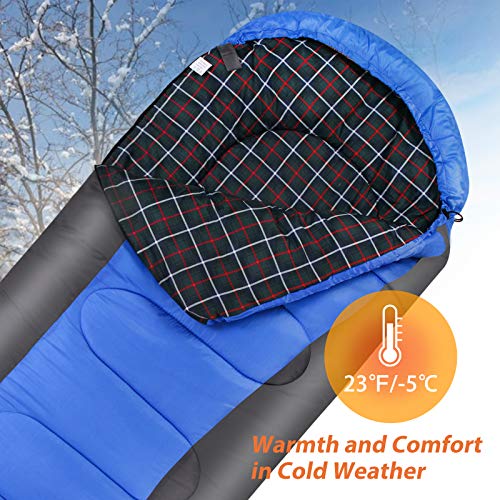 RISEPRO Sleeping Bag Lightweight, Portable, Waterproof 3-4 Seasons Warm Cold Weather Sleeping Bag for Adults & Kids - Indoor & Outdoor: Camping, Backpacking, Hiking (Blue)